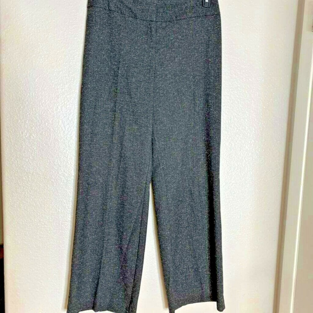 S & D Womens Sz 8 Gray Dress Pants Wide Leg Trouser Business Career 16.5 in wais